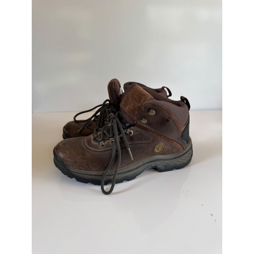 Timberland White Ledge Brown Leather Hiking Boots Womens 8.5M 12668